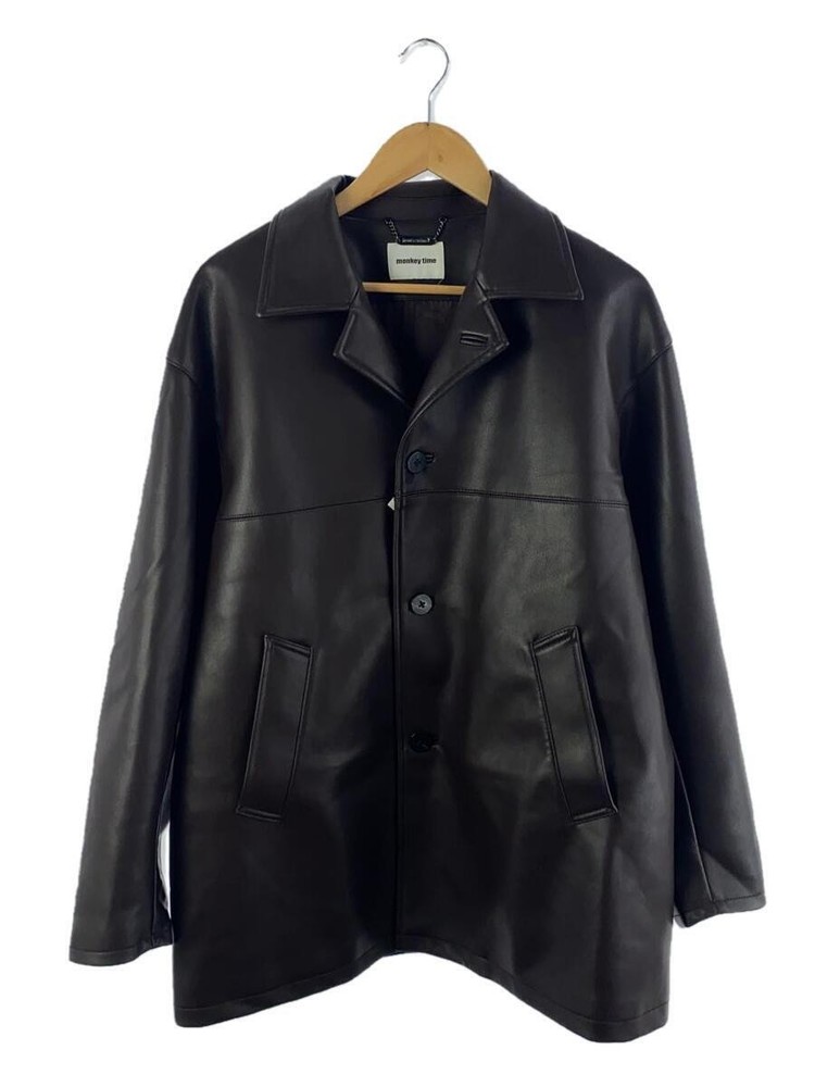 Monkey Time Leather Blouson Jacket in Brown Size S Style 8325-186-1324