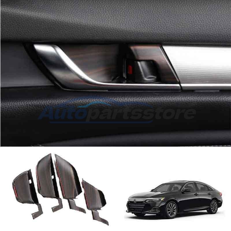 4PCS Wood Grain Inner Door Bowl Sticker Trim Fit For Honda Accord 10Th 2018-2022