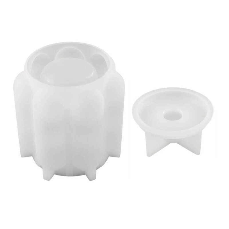 Silicone Resin Jar Mold with Lid for Epoxy Casting