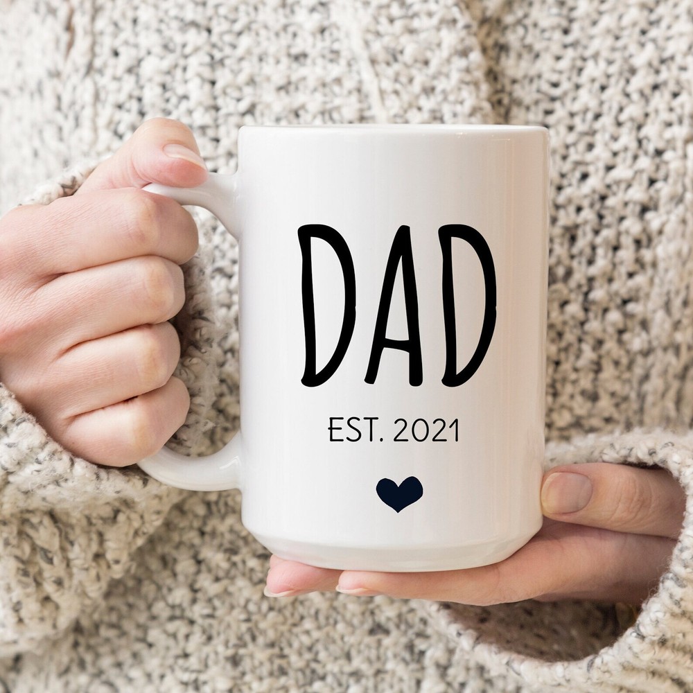 Dad Est. Custom Mug. Baby Announcement Gift. Father To Be Gift. New Dad