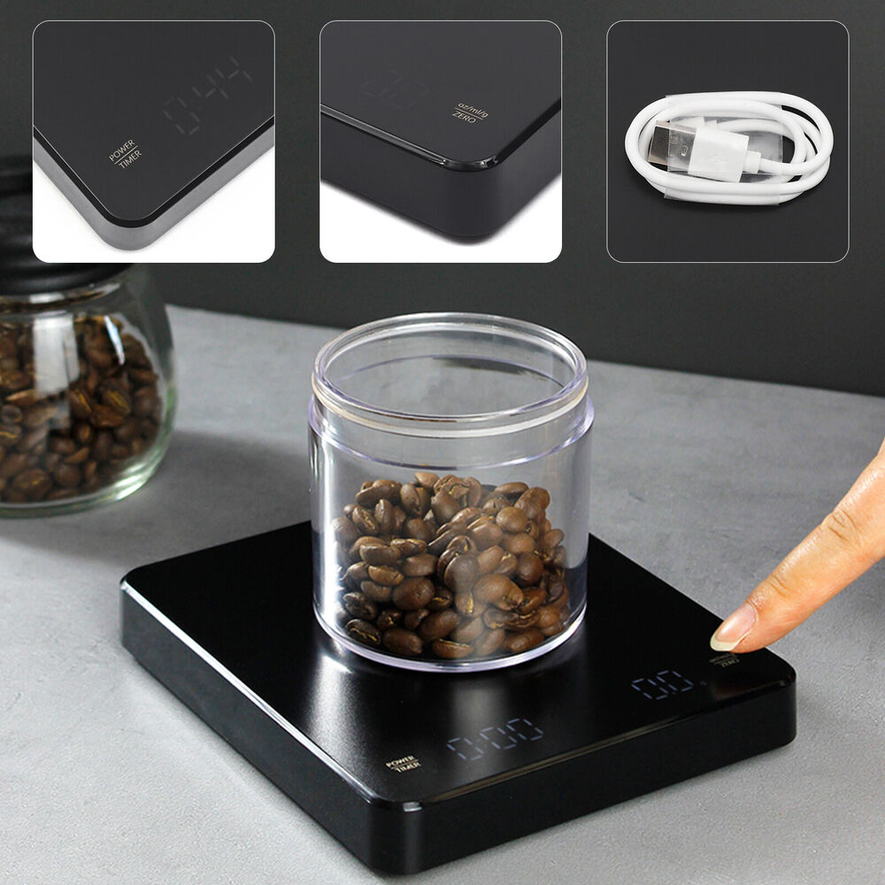 LED Display Coffee Scale With Timer Portable Electronic Digital 3Kg/ 0.1g NEW