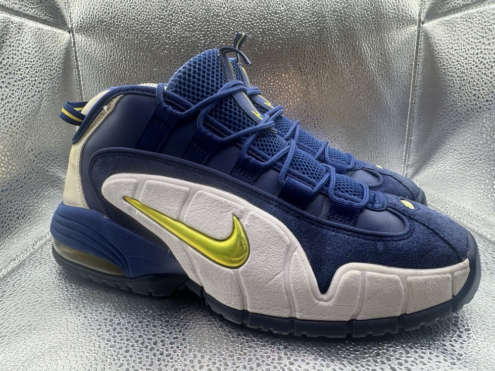 RARE 🚀 Size 8.5 - Nike Air Max Penny 1 Warriors (685153 401) Blue White Shoes