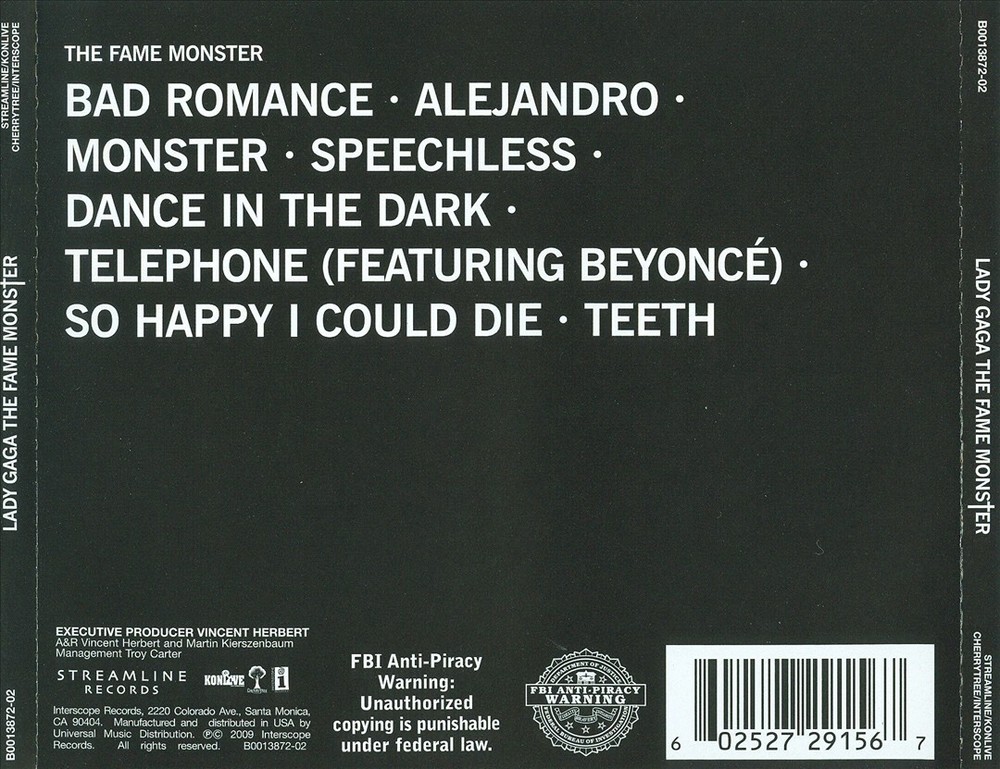 LADY GAGA FAME MONSTER NEW CD