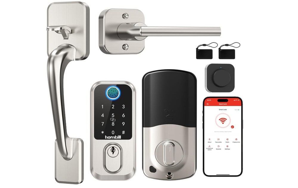 Smart WiFi Fingerprint Door Lock with Keyless Entry and Handle