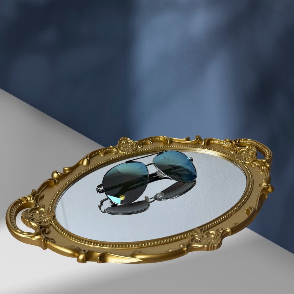 Unisex Classic Aviator Sunglasses (Mirrored Green)