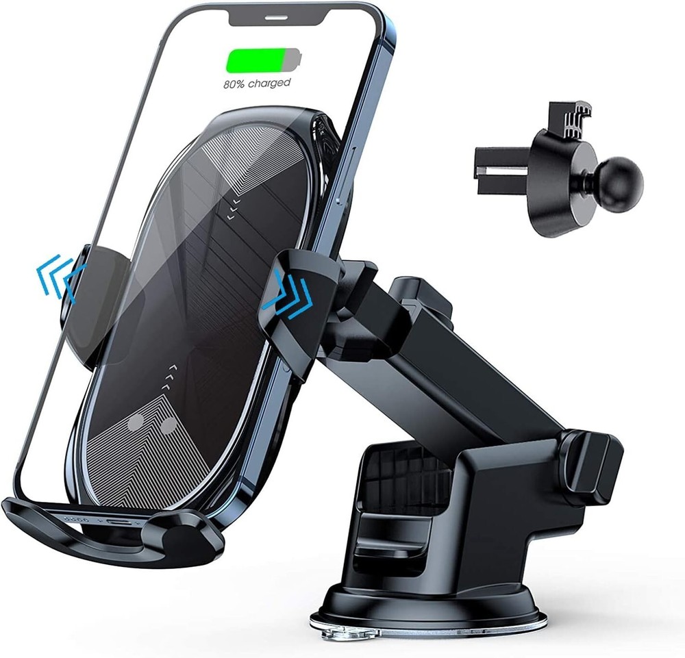T6 Smart Sensor Wireless Car Charger with Auto Clamping-image