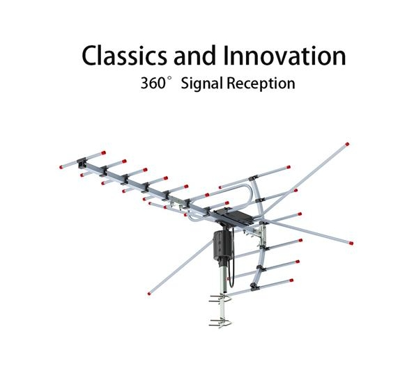 110 Miles Outdoor Amplified HDTV Digital TV Antenna VHF UHF 360 Rotation US
