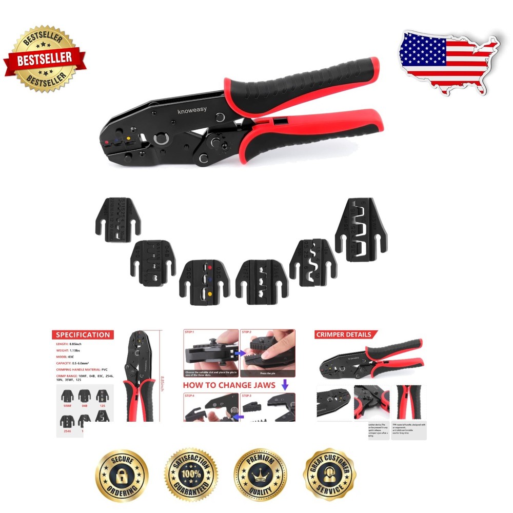 Lightweight Crimping Tool Set with Ratchet Mechanism for Effortless Operation