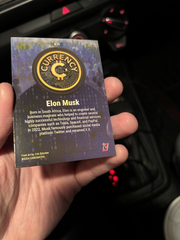 Elon Musk Cryptocurrency Foil Error Cards Rare Misprint Collectible-image