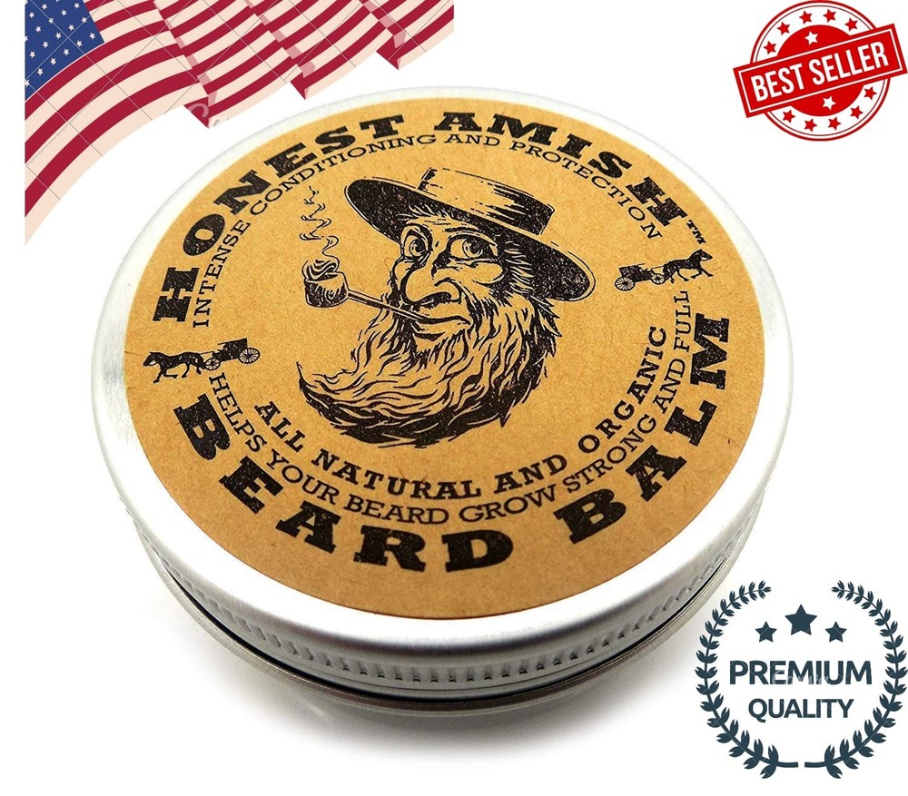 Honest Amish All-Natural Beard Balm Leave-in Conditioner for Soft Healthy Hair