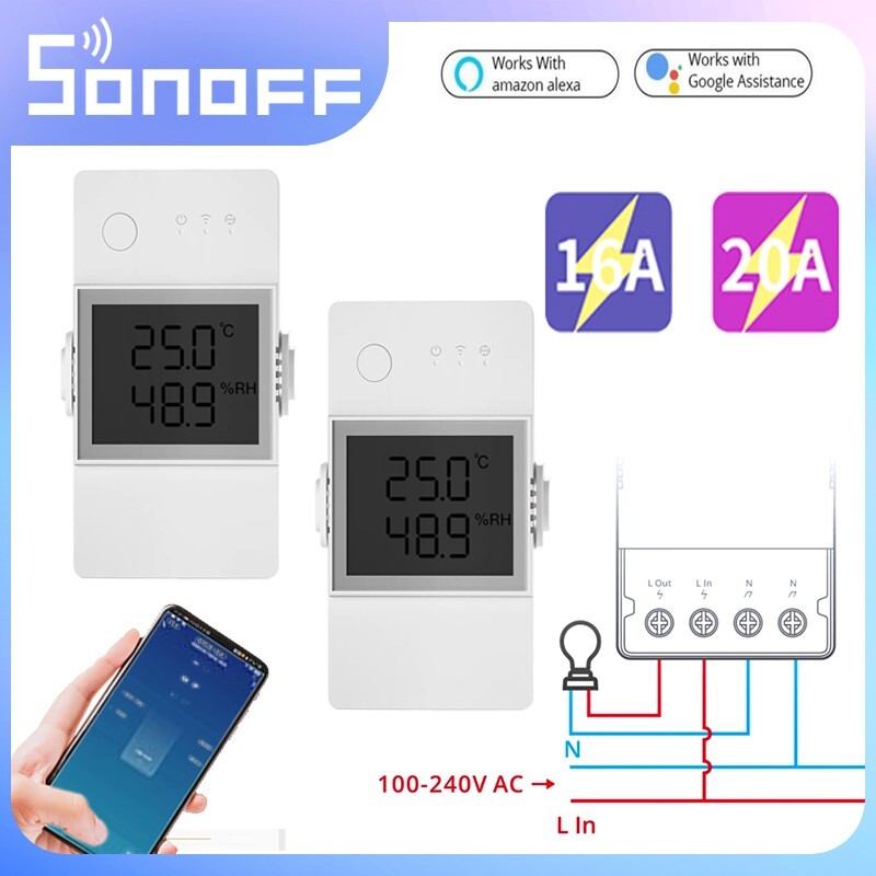 SONOFF TH Elite Wifi Switch 16A 20A Temperature And Humidity Senor Monitor Switc