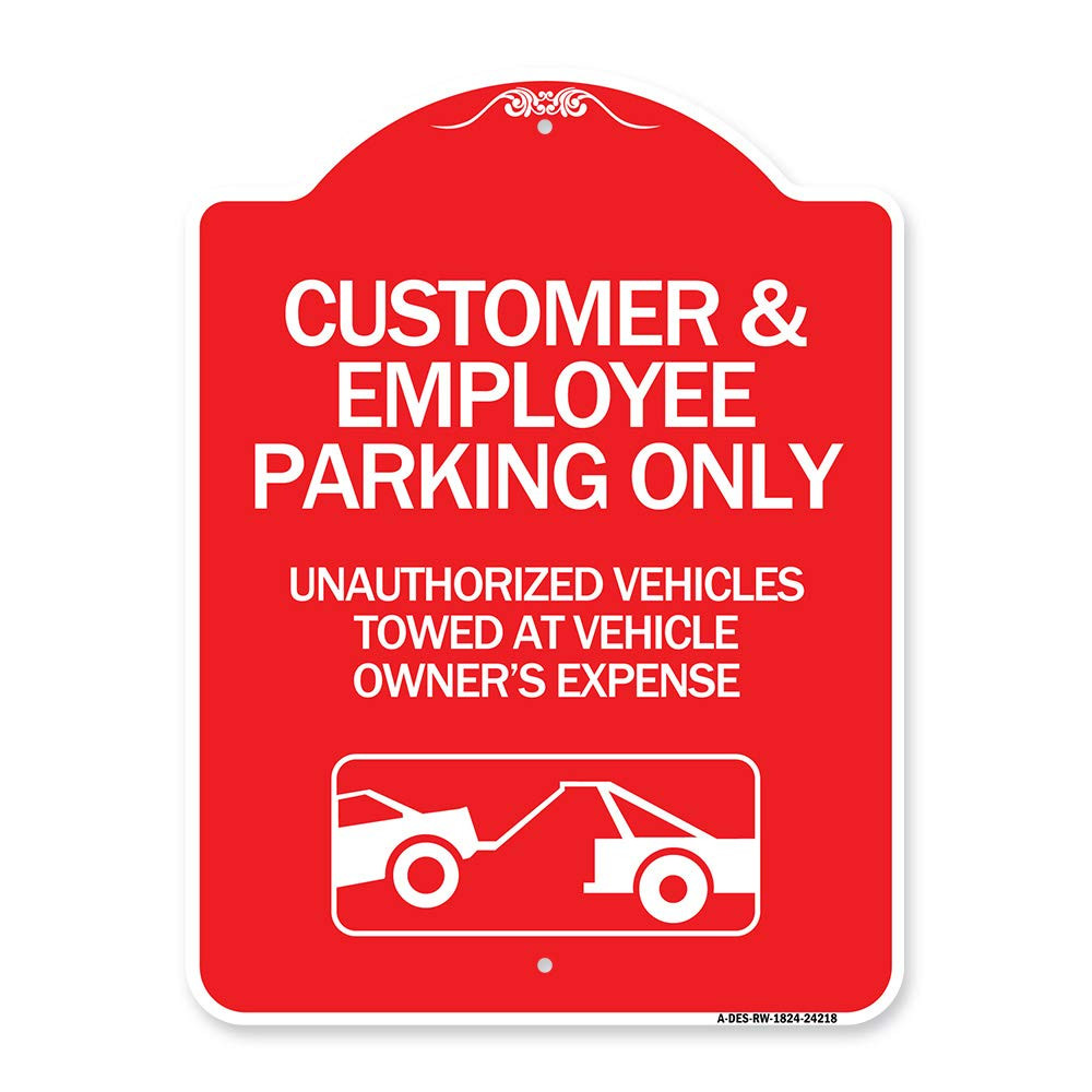 Designer Series Sign - Customer and Employee Parking Only, Unauthorized Vehic...-image
