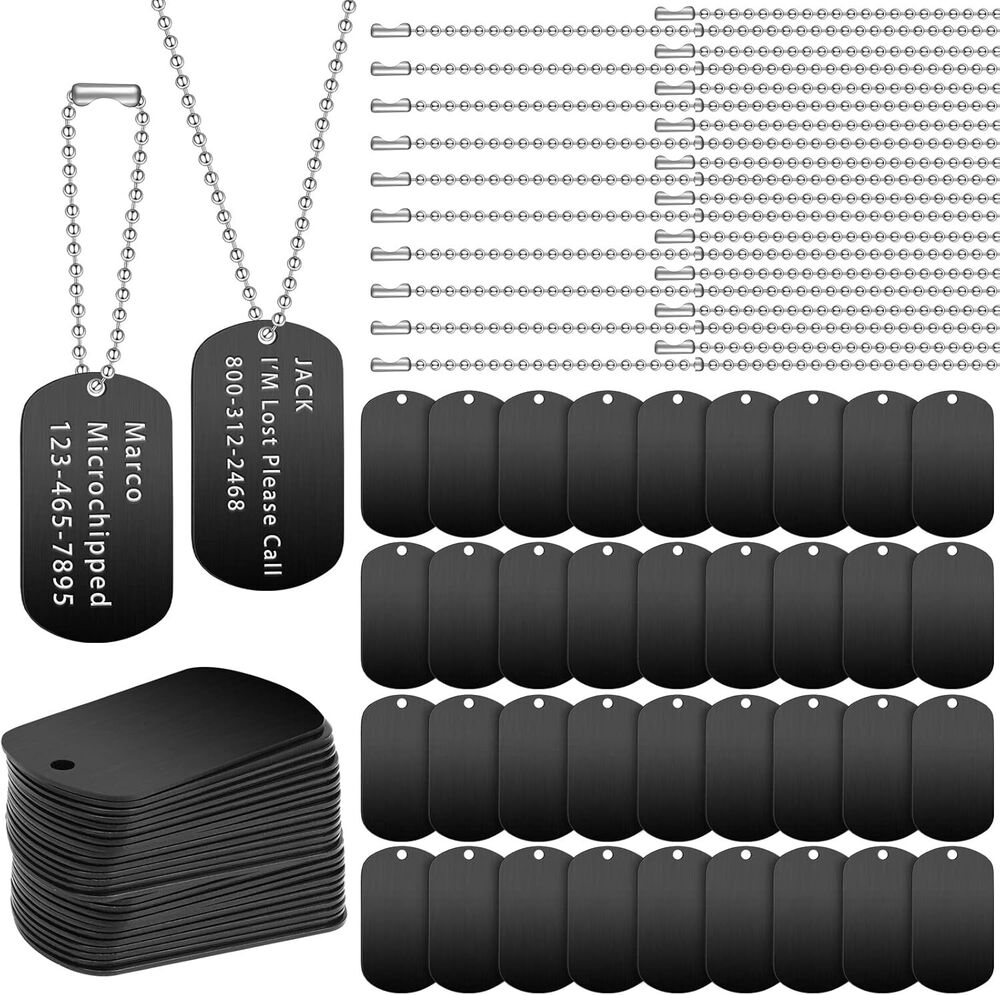 200 Pcs Premium Military Dog Tags Set - Includes 100 Aluminum Blanks & Chains
