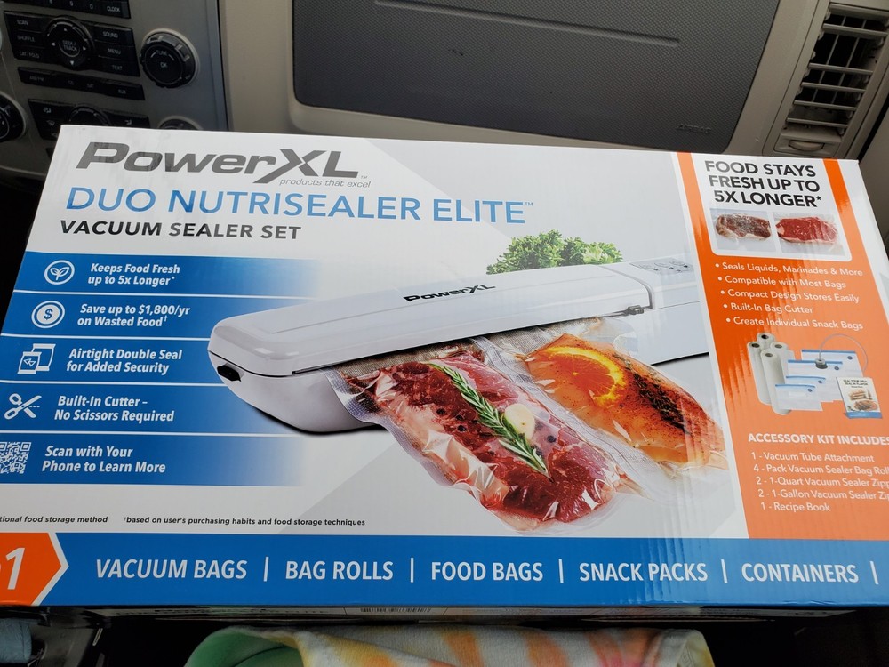 PowerXL Duo NutriSealer Elite 6-in-1 Vacuum Sealer Machine Set with Bags