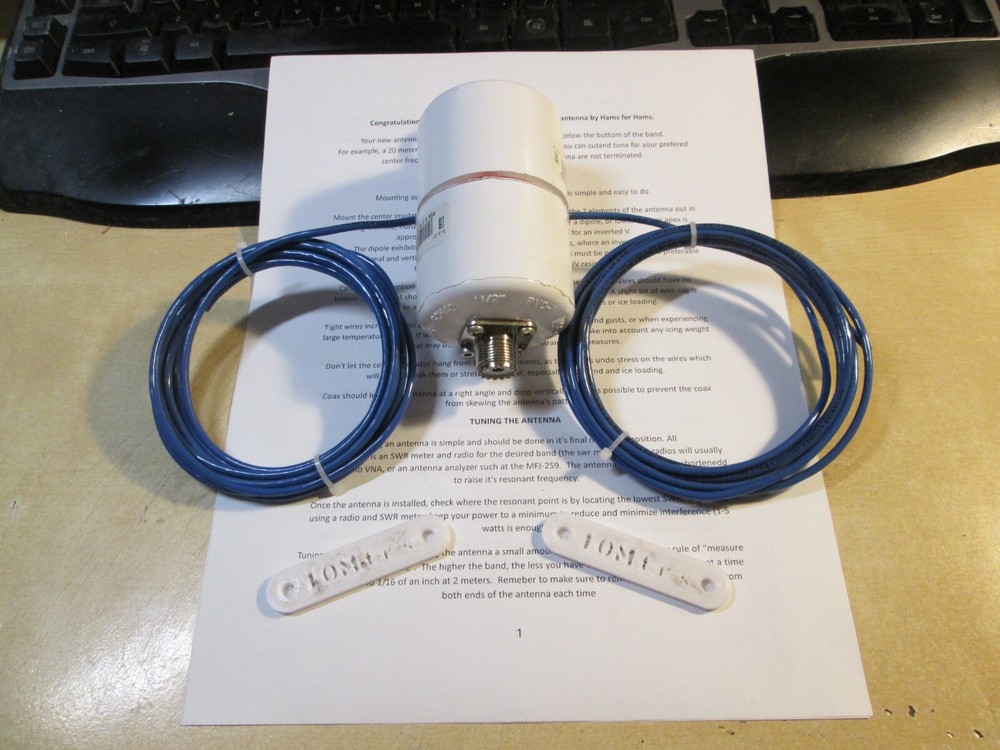 11 meter / 27 mhz - 1 1/2 Wave Dipole Antenna for CB Radio  2KW ICAS