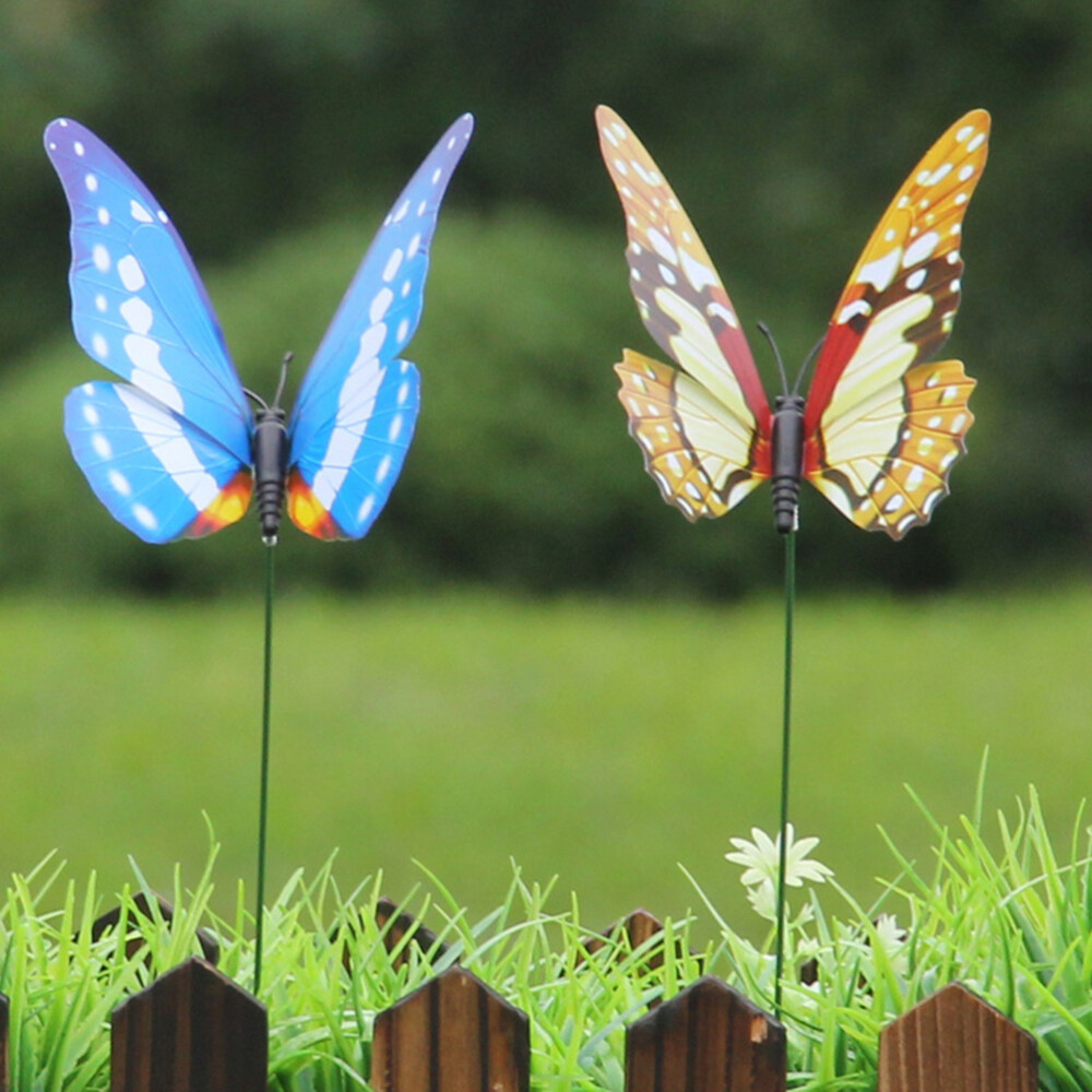 12 Pcs Butterfly Plant Stakes Inflatable Indoor Decorations