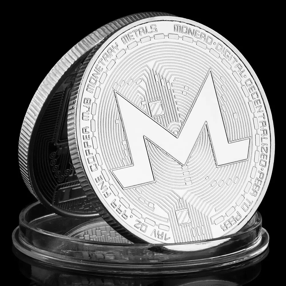 Silver Plated Monero Crypto Currency Cryptocurrency Coin-image