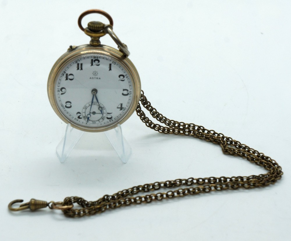 Vintage Junghans Astra Pocket Watch with Chain - Fully Functional