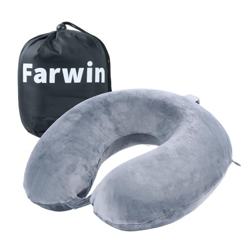 Ultra-Light Grey Memory Foam U-Shaped Travel Neck Pillow