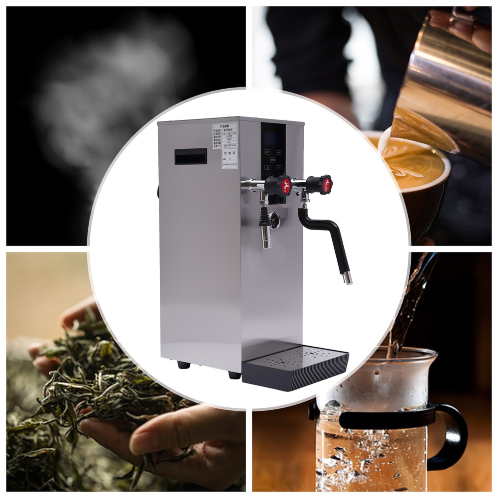 Commercial 12L Stainless Steel Espresso Coffee Maker Steam Boiler Machine