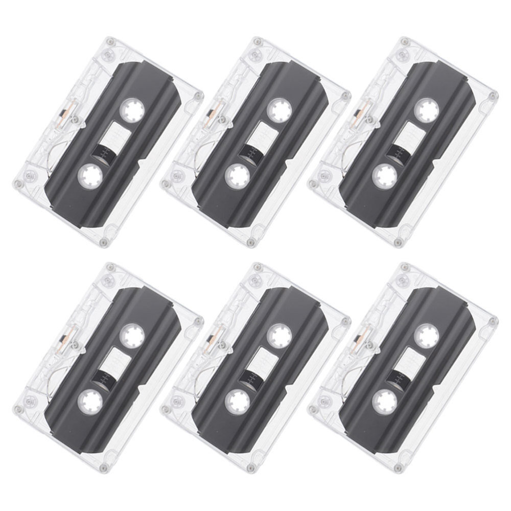 6 pcs Blank Audio Tapes DIY Empty Cassette Tape 30-minute Recordable Blank