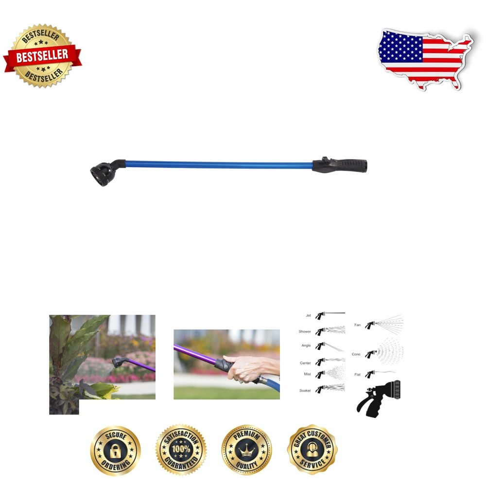 Lightweight 30-Inch Garden Water Wand with 9 Spray Patterns for Precision Care