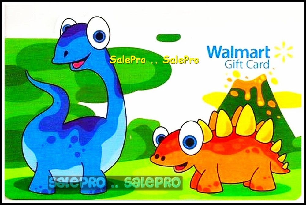 Walmart Exclusive Cartoon Dino Dinosaur Die-Cut Limited Edition Collectible Gift Card