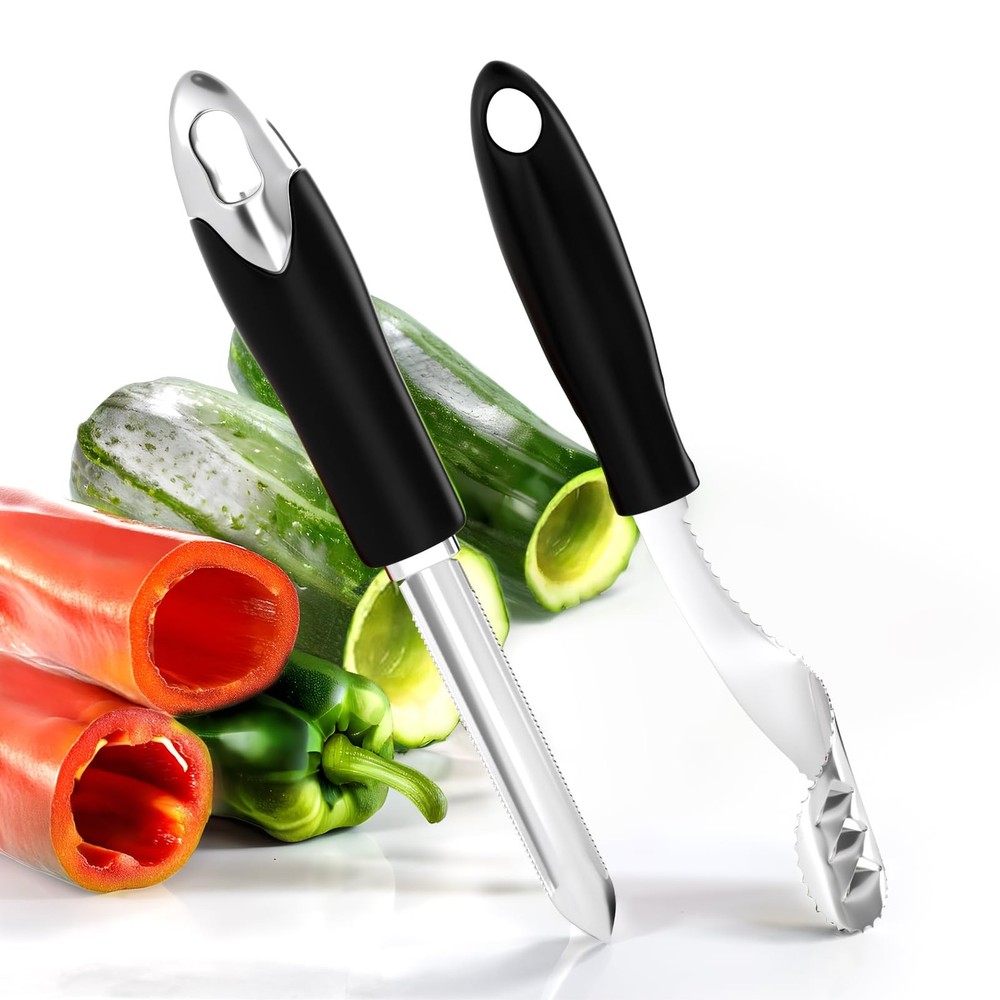 Stainless Steel Jalapeno Corer and Zucchini Cucumber Corer Set of 2