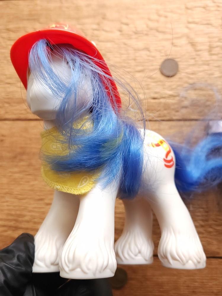 Vtg / Hasbro / My Little Pony / Big Brother Fire Chief w/ Hat & Bandana / *Foot