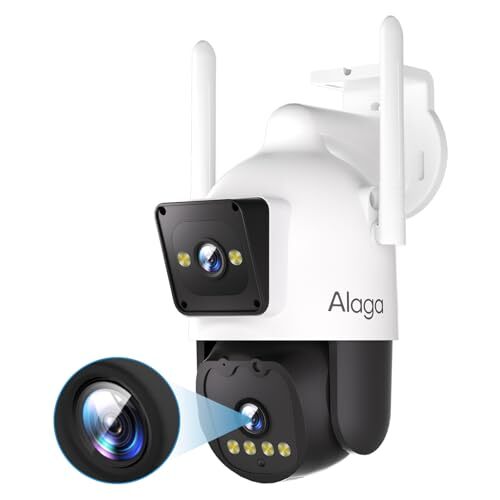 Wired Outdoor Security Cameras - Black Light Full-Color Dual Lens with