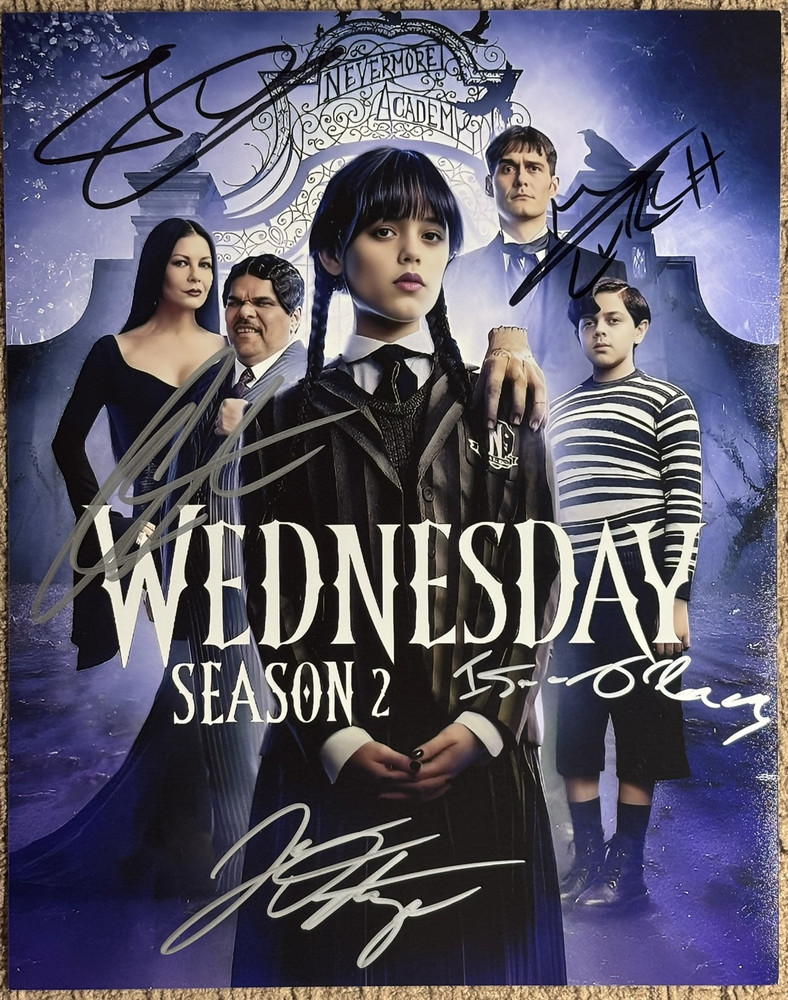 Wednesday Cast Signed Photo, 8x10 with COA, (5) Jenna Ortega, Wednesday Adams