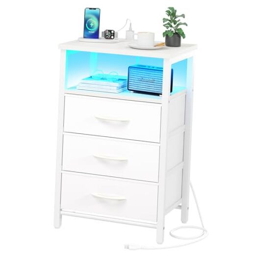16-Color LED Night Stand with USB Charging Station