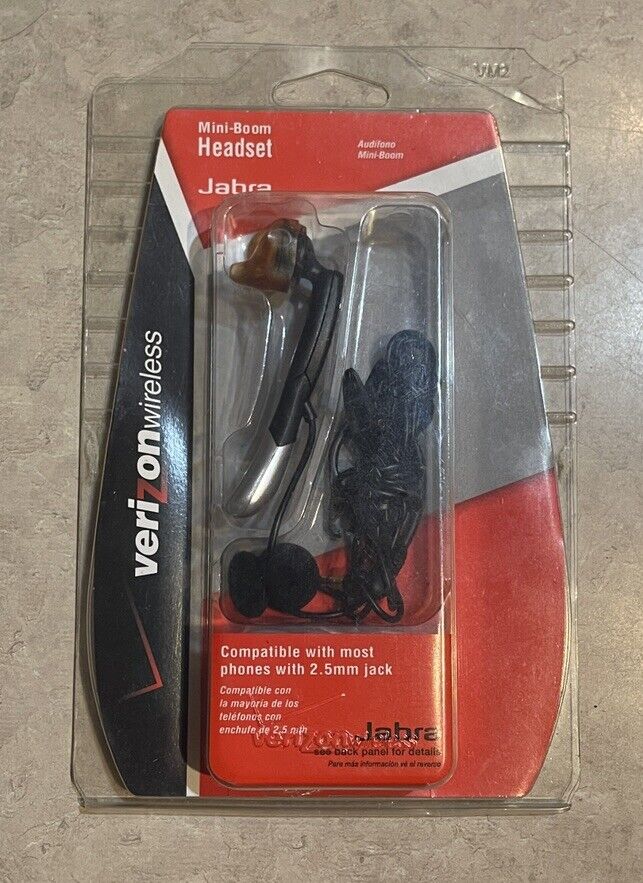 Verizon/Jabra Mini Boom Headset 2.5mm Jack JABMINIB NEW