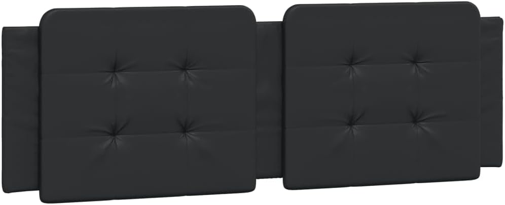 VidaXL Black Faux Leather Headboard Cushion - Wall Hanging Upholstered Pillow,