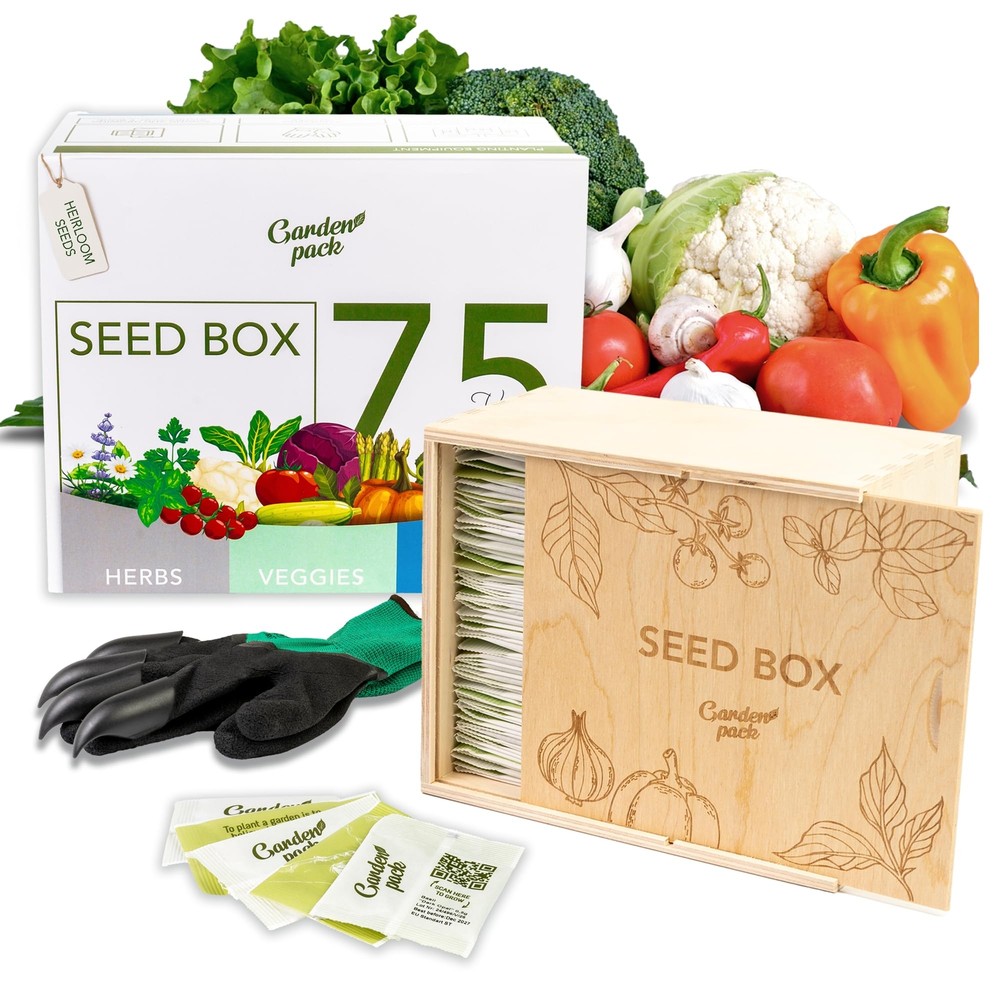 Grow Your Own Kit 75 Varieties Of Herb Flower And Vegetable Seeds Gardening Gift