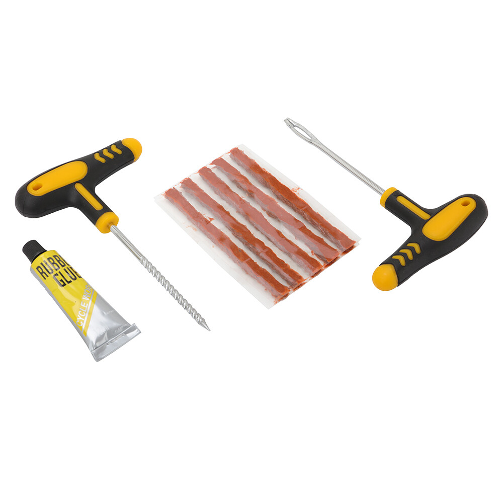 Tubeless Tire Puncture Repair Kit with Needle and Plug Patches
