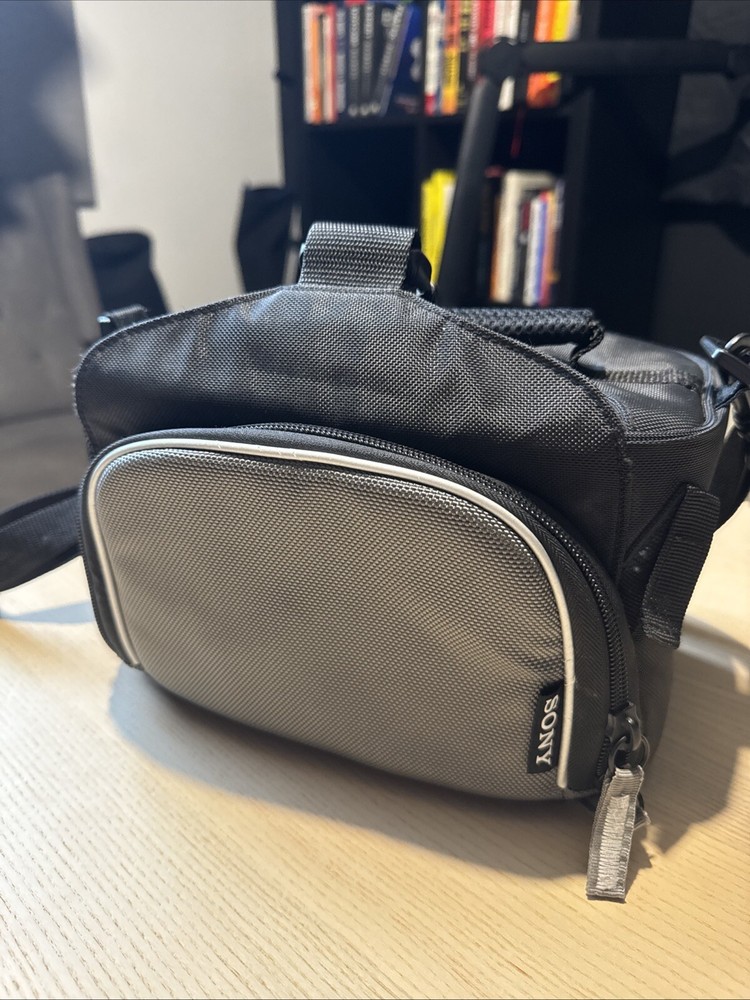 SONY Camera Case With Strap Black/Gray Medium Size