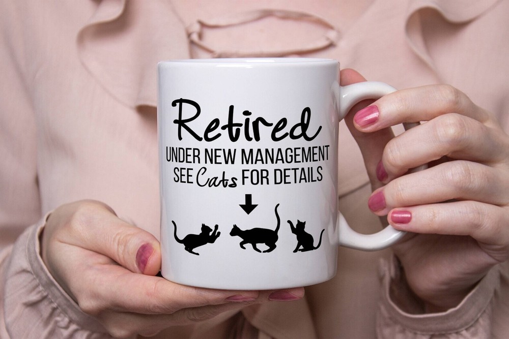 Funny Retired Mug For Cat Lover Funny Retirement Gift Retirement Mug Retirement