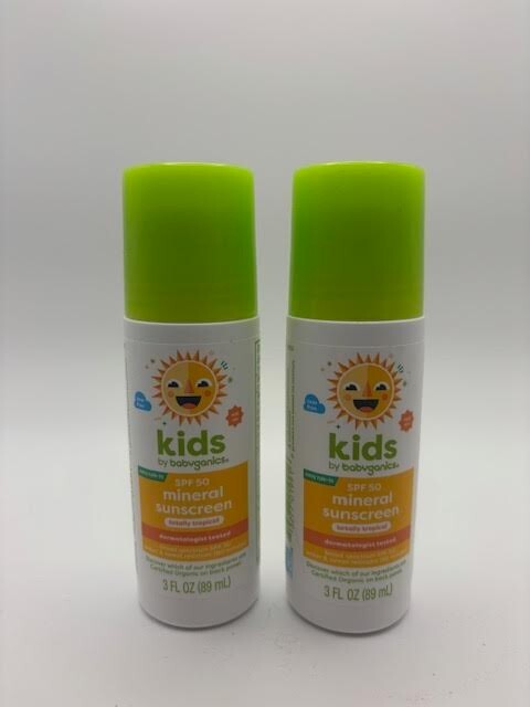 Babyganics SPF 50 Mineral Sunscreen 2-Pack 6 fl oz Kids Safe Exp 2026
