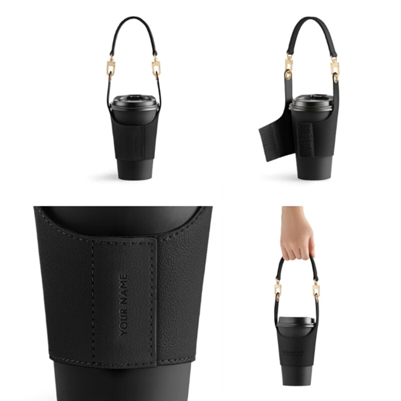 Coffee Cup Cover Beverage Holder with Adjustable Strap for Travel and Daily Use