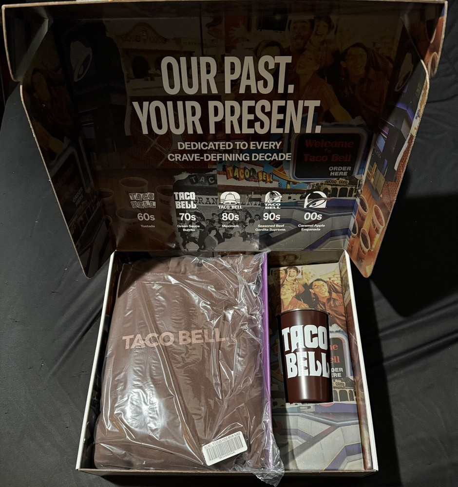 Taco Bell Decades Hoodie And Cup Bundle 70s XL Brown New Sealed Limited Edition