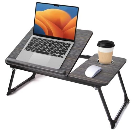 Adjustable 5-Angle Lap Desk for Couch Sofa Floor Foldable Black Bed Desk