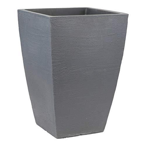 MSQT23SL Modern Square Garden Planter, 23-Inch, Slate