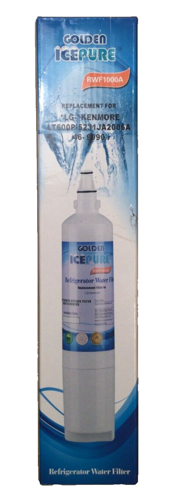 New Golden Icepure RWF1000A Refrigerator Water Filter for LG Kenmore BPA-Free