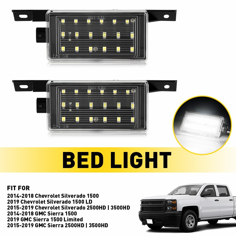 2014-2018 Chevy Silverado 1500 LED Truck Bed Cargo Lights - White Pair