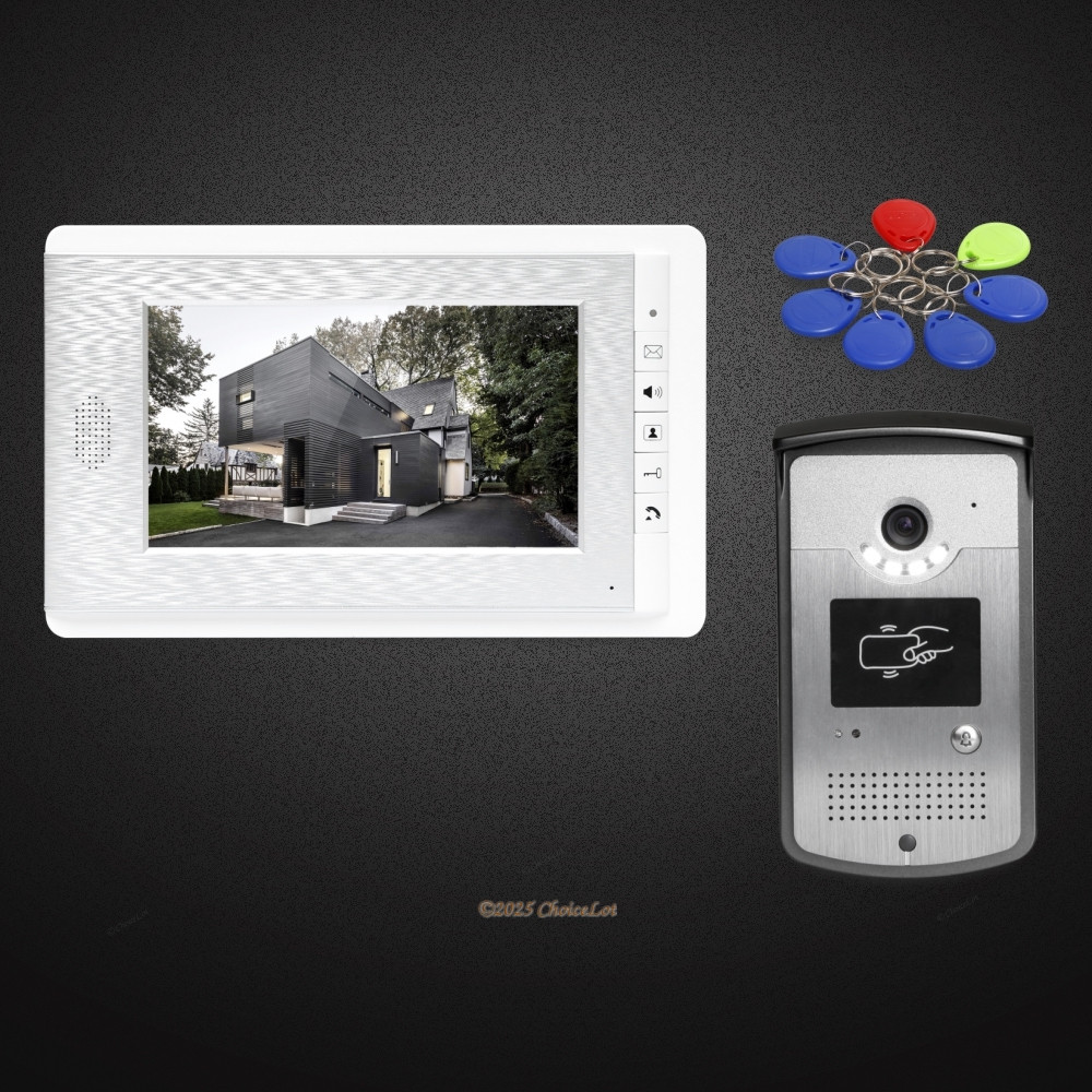 7inch Video Door Phone Intercom System with One Button Unlock for Home Security