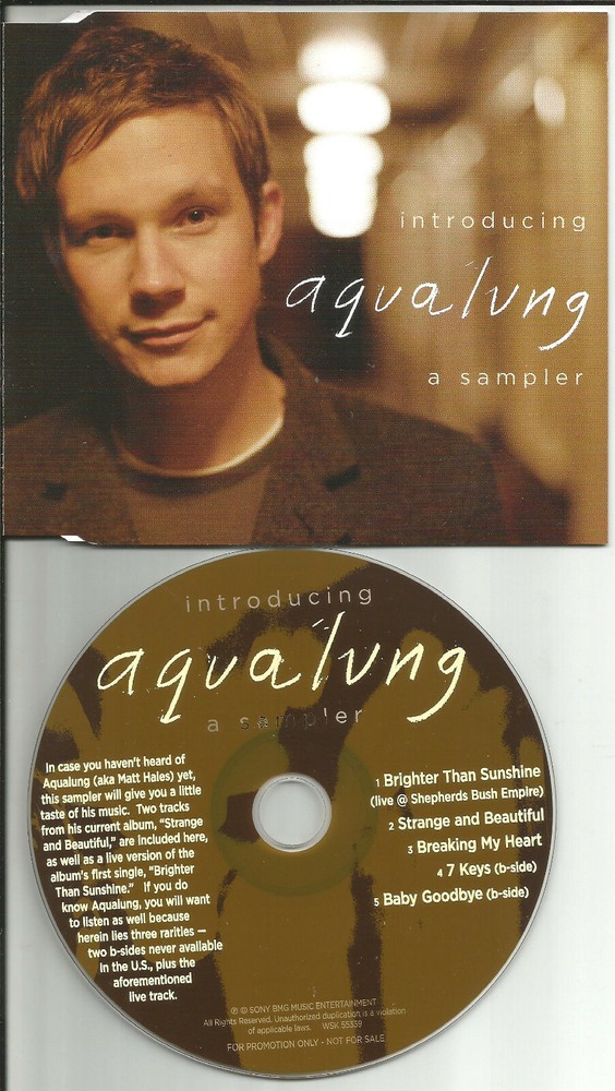 AQUALUNG Introducing Sampler 5TRX w/ 2 UNRELEASED & LIVE TRX PROMO DJ CD 2005
