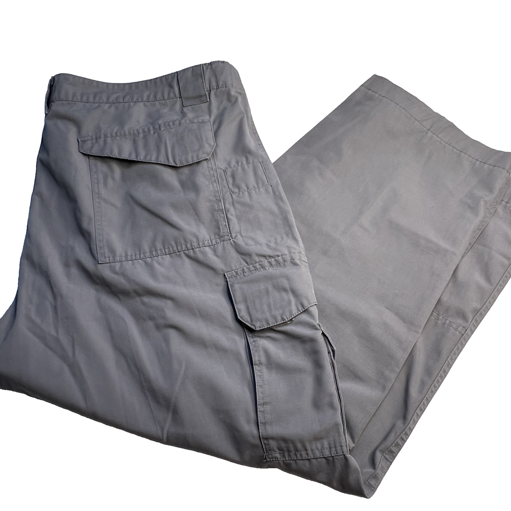Tru-Spec Men's 48x29 Gray Ripstop Tactical Cargo Pants for Military Outdoor Utility