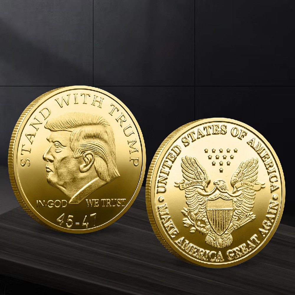 US Donald Trump 2024 Commemorative Coin 45-47th President Stand With Trump