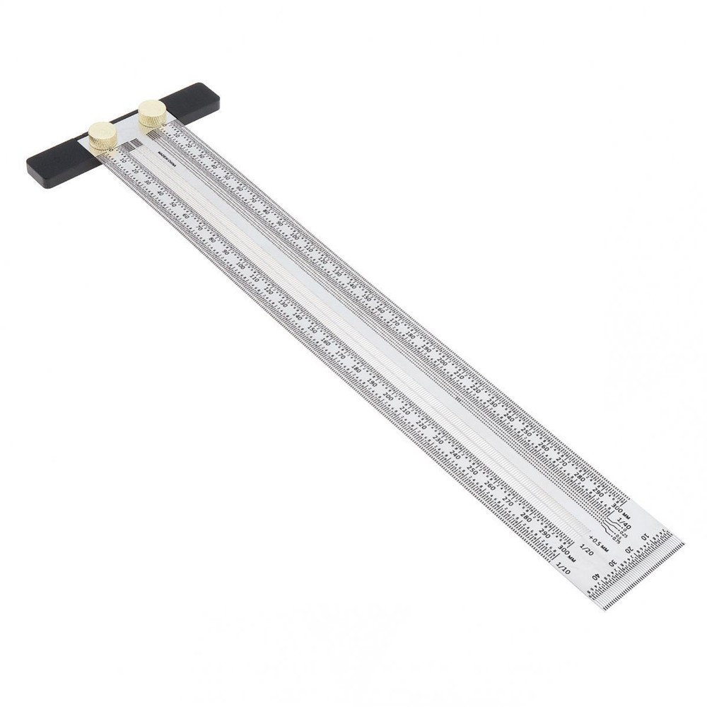 T Ruler 300mm for Woodworking with Automatic Pencil Pen Refill Precision Marking-image